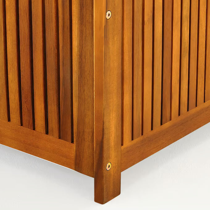 Coffre de jardin 205L en bois d'acacia avec bâche