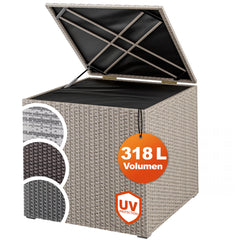 Coffre de jardin crème 75x75x70cm rangement