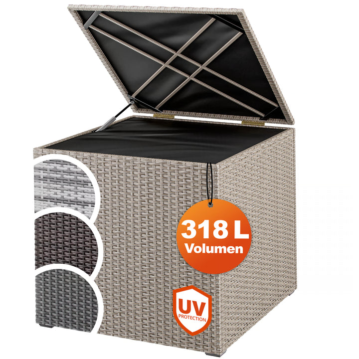 Coffre de jardin crème 75x75x70cm rangement