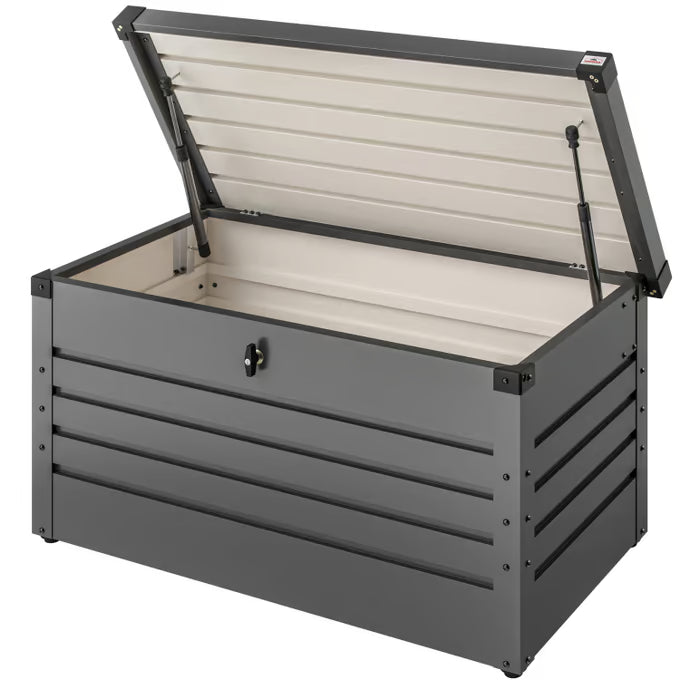Coffre de jardin anthracite tôle d'acier rangement