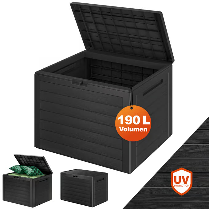 Coffre de jardin Lille anthracite 190L 78x43,8x55cm