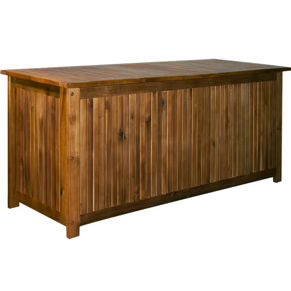 Coffre de jardin 205L en bois d'acacia avec bâche