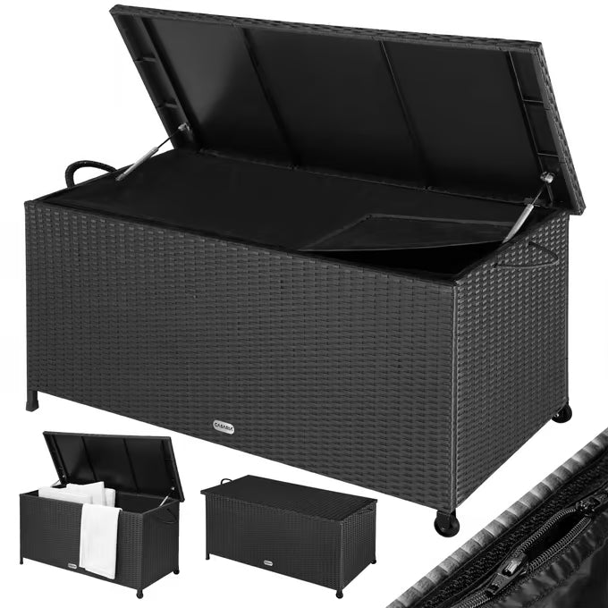 Coffre de jardin noir 117x53x60cm rangement