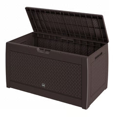 Coffre de jardin rangement marron 119cm x 48cm x 60cm