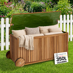 Coffre de jardin avec roues et poignée bâche intérieure