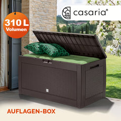 Coffre de rangement 310L avec roues 119x48x60cm anthracite