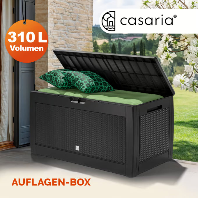 Coffre de jardin anthracite 119x48x60cm rangement