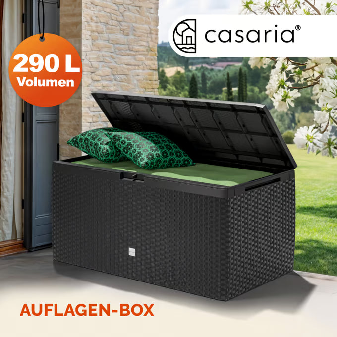 Coffre de jardin rangement anthracite 114cm x 47cm x 60cm