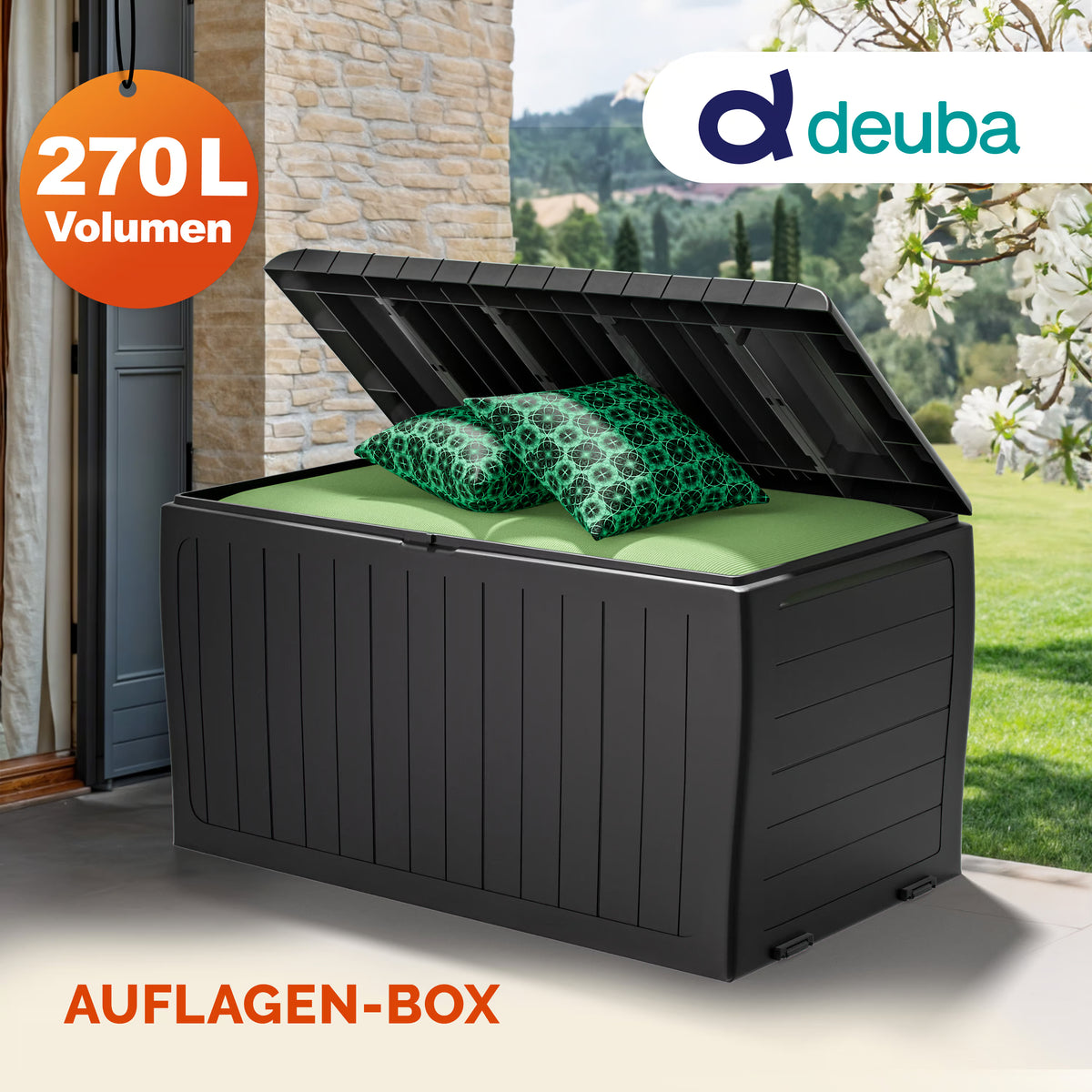 Coffre de jardin Keter anthracite 270L rangement