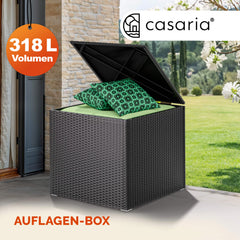 Coffre de jardin noir 75x75x70cm rangement