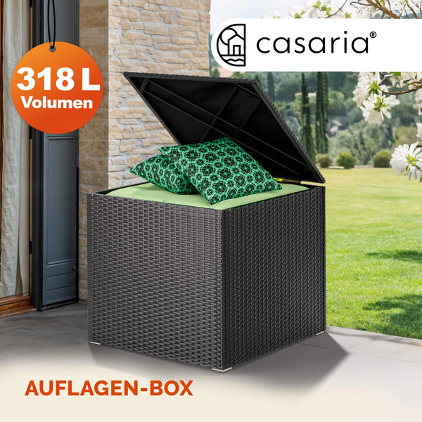 Coffre de jardin noir 75x75x70cm rangement