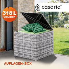 Coffre de jardin gris 75x75x70cm rangement