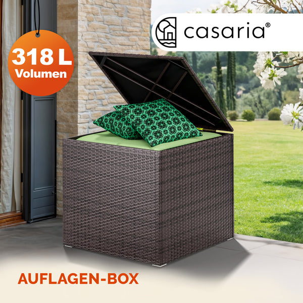 Coffre de jardin brun 75x75x70cm rangement