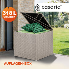 Coffre de jardin crème 75x75x70cm rangement