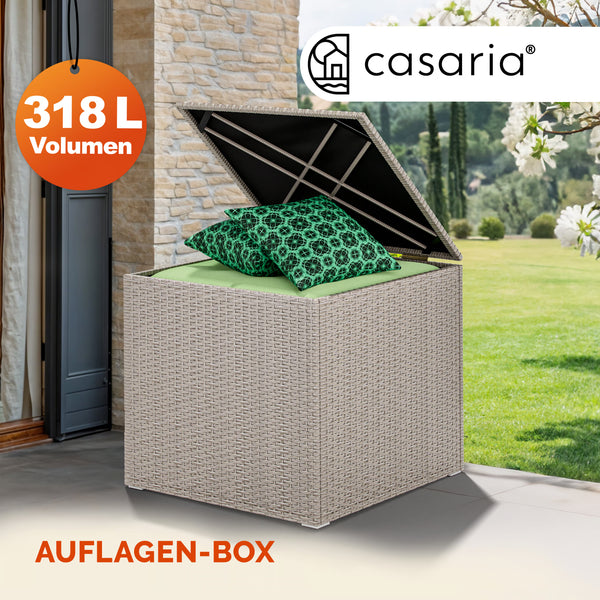 Coffre de jardin crème 75x75x70cm rangement