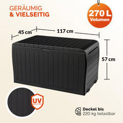 Coffre de jardin Keter anthracite 270L rangement