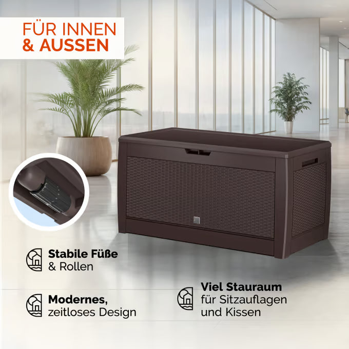 Coffre de rangement 310L avec roues 119x48x60cm anthracite