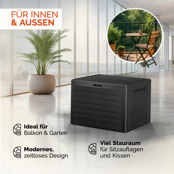 Coffre de jardin Lille anthracite 190L 78x43,8x55cm