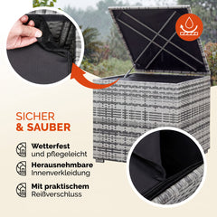 Coffre de jardin gris 75x75x70cm rangement