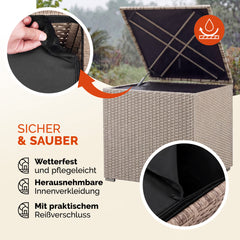Coffre de jardin crème 75x75x70cm rangement