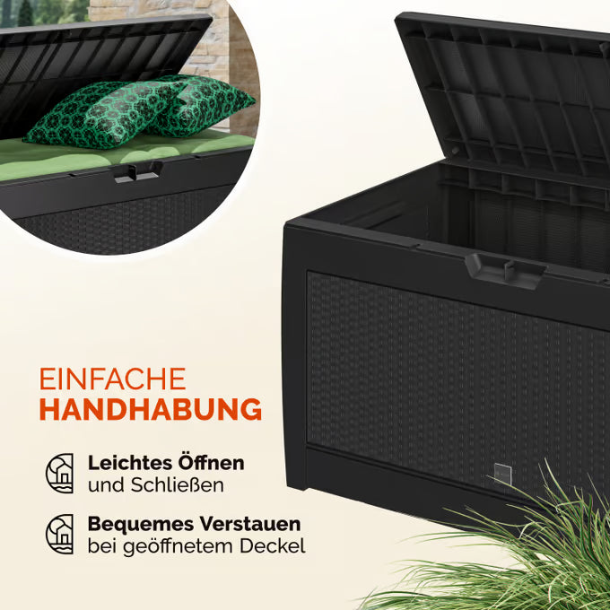 Coffre de jardin anthracite 119x48x60cm rangement
