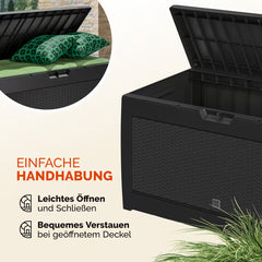 Coffre de jardin anthracite 119x48x60cm rangement