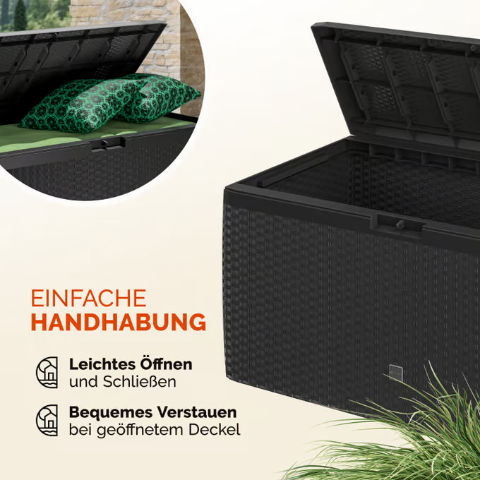 Coffre de jardin rangement anthracite 114cm x 47cm x 60cm