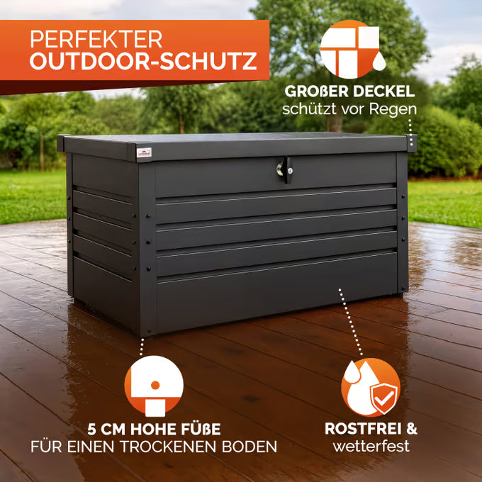 Coffre de jardin anthracite tôle d'acier rangement