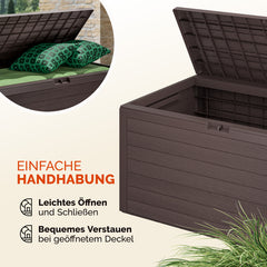Coffre de jardin marron 280L 116x43x55cm