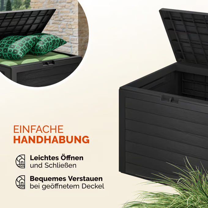 Coffre de jardin Lille anthracite 190L 78x43,8x55cm