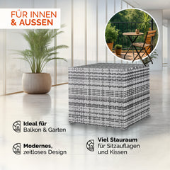Coffre de jardin gris 75x75x70cm rangement
