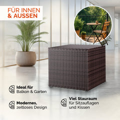 Coffre de jardin brun 75x75x70cm rangement