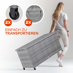 Coffre de jardin gris 117x53x60cm rangement