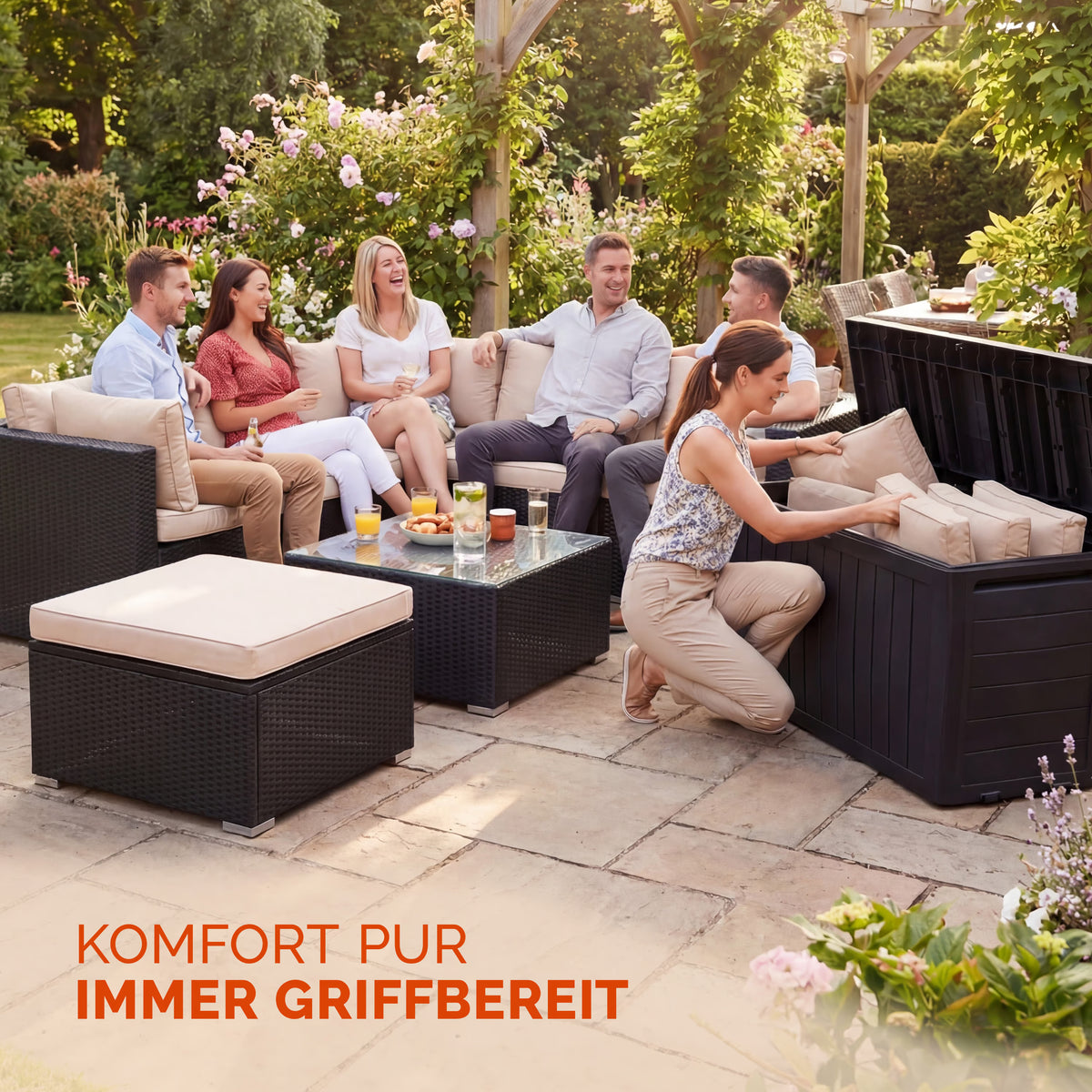 Coffre de jardin Keter anthracite 270L rangement