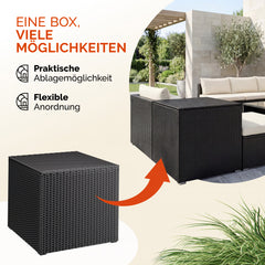 Coffre de jardin noir 75x75x70cm rangement