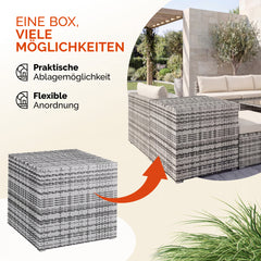 Coffre de jardin gris 75x75x70cm rangement