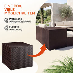 Coffre de jardin brun 75x75x70cm rangement