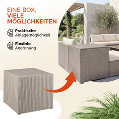 Coffre de jardin crème 75x75x70cm rangement
