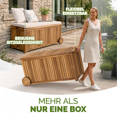Coffre de jardin avec roues et poignée bâche intérieure