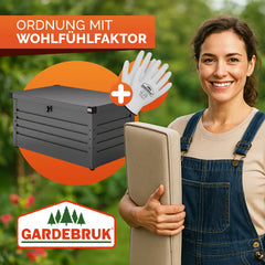 Coffre de jardin anthracite tôle d'acier rangement