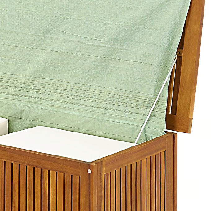 Coffre de jardin 205L en bois d'acacia avec bâche