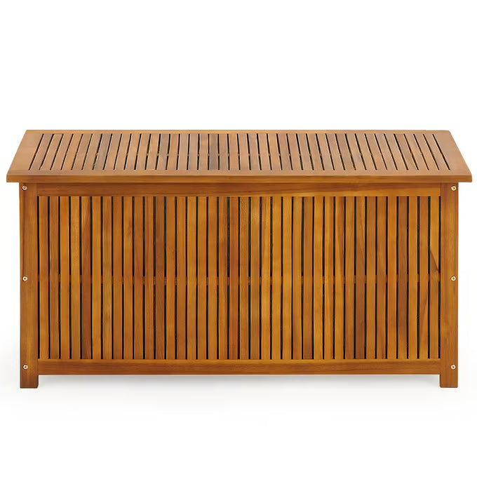 Coffre de jardin 205L en bois d'acacia avec bâche
