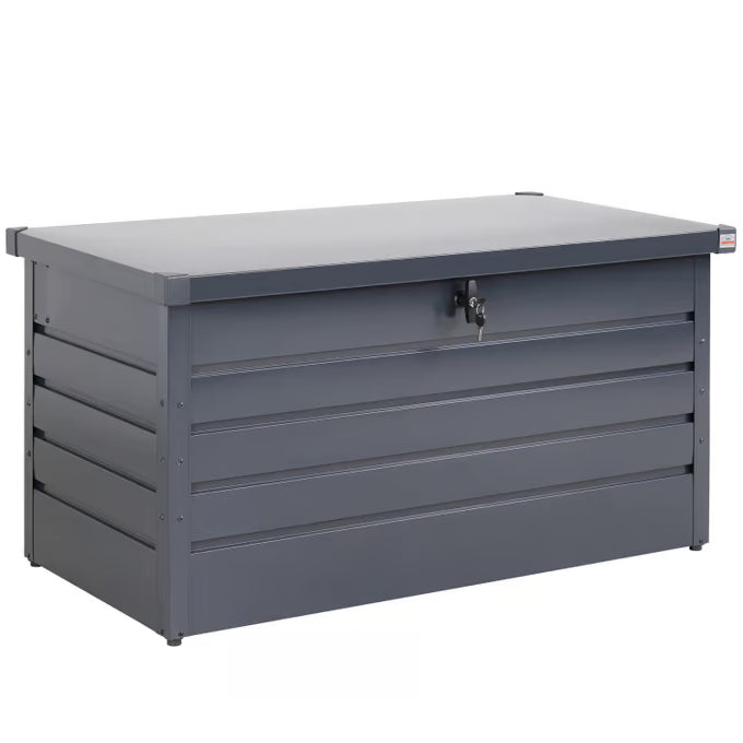 Coffre de jardin anthracite tôle d'acier rangement