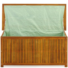 Coffre de jardin 205L en bois d'acacia avec bâche